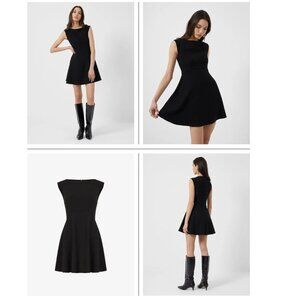 French Connection Feather Ruth Classic Sleeveless A-Line Black Mini Dress US 4